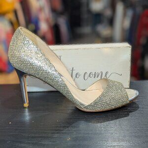 Cole Haan Glitter Peep Toe Heel